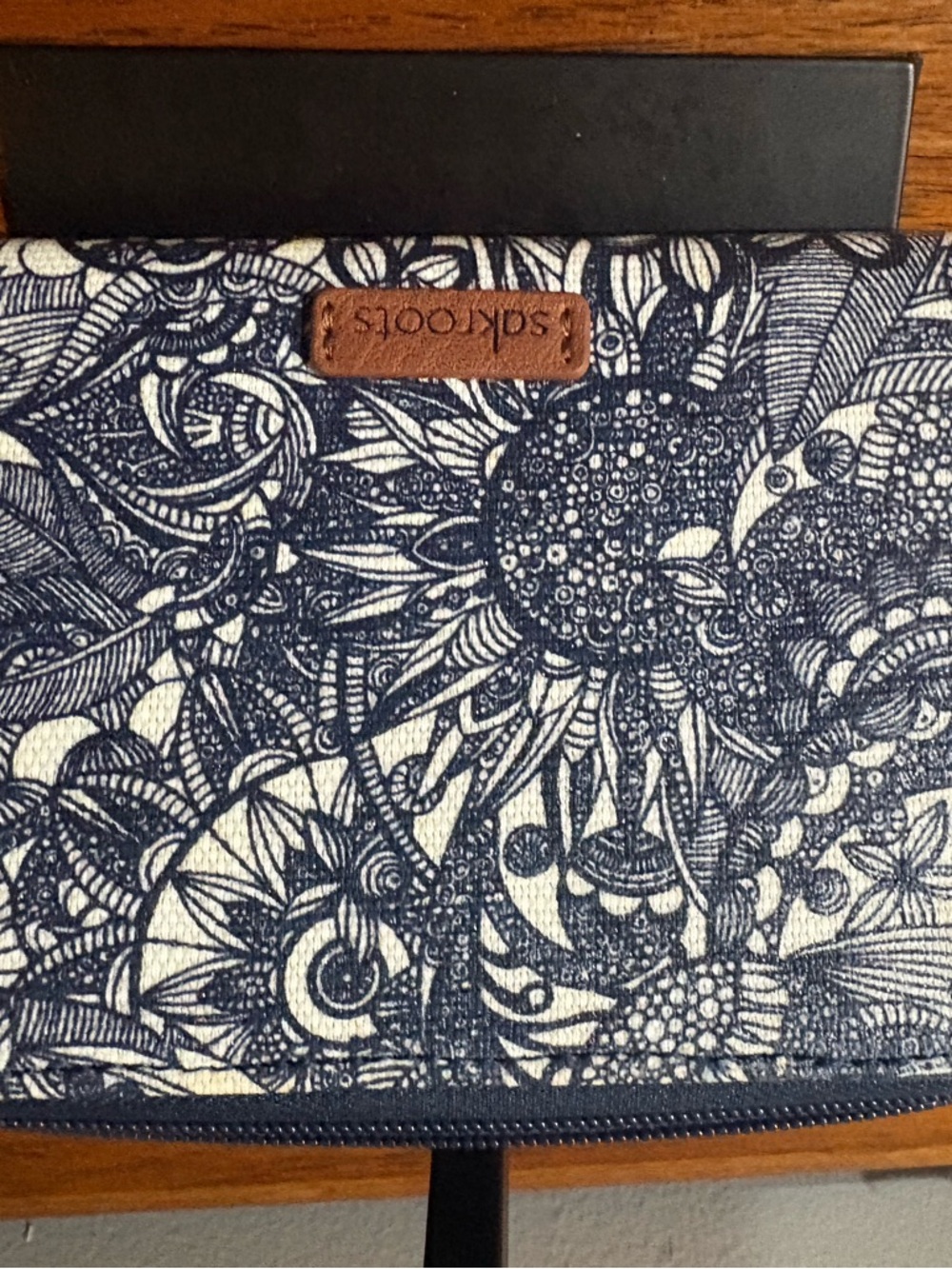 Sakroots Navy Floral Crossbody with Brown Strap - Picture 3 of 4